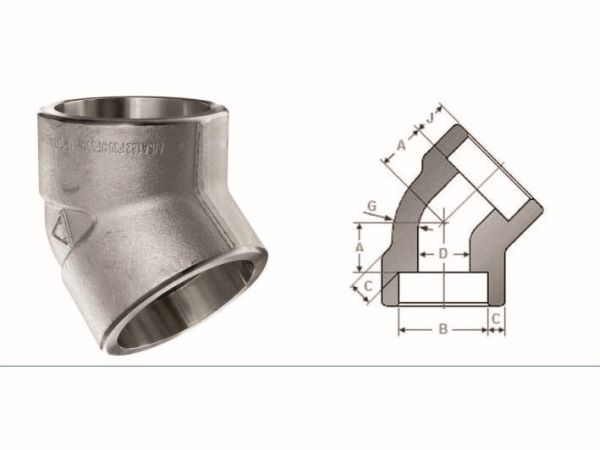 Socket Weld 45 Deg Elbow